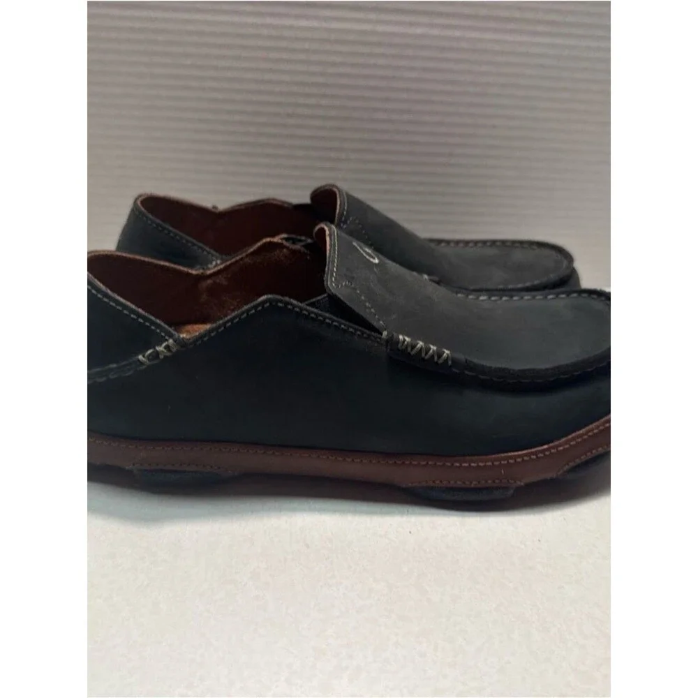 Pre-Owned Olukai Black 8 Loafer Men's Loafers - Upper Leather